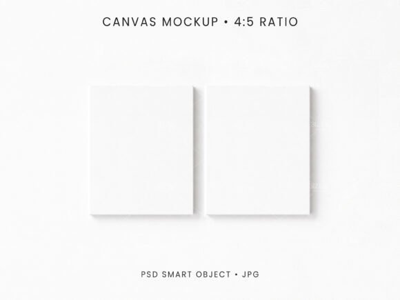 Download 4:5 Canvas Mockup Set of 2 PSD JPG - Canvas mockup Collection
