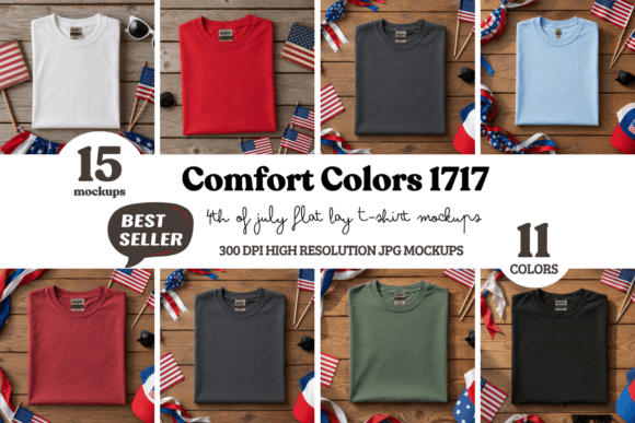 Download C1717 4th of July Flat Lay Mockup Bundle - Flat lay mockup Collection
