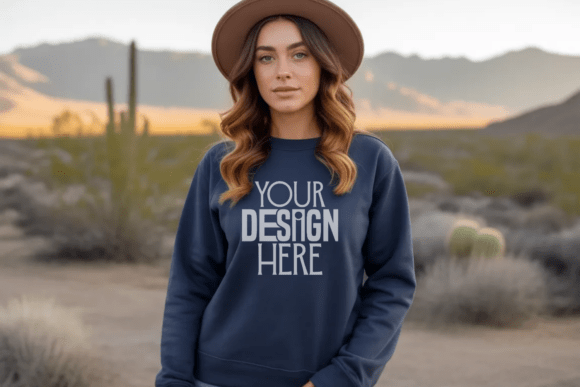 Download Gildan Navy Sweatshirt Mockup - Premium Bundle